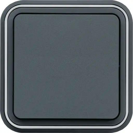 [WNE001] Cubyko interrupteur va-et-vient encastré gris IP55