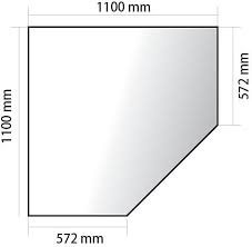 [P692003] Plaque en verre - 1100x1100x572x572 mm - INVICTA