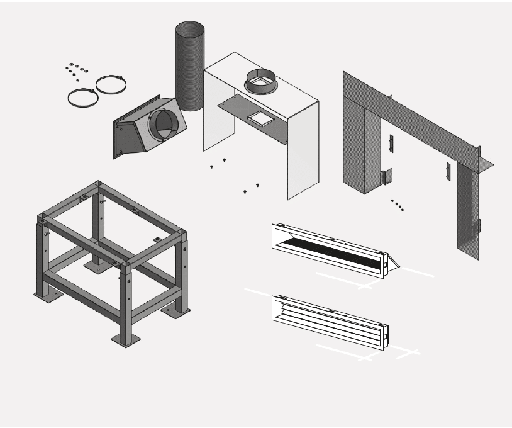 [P697003] Kit grille encadrement pour insert METTI 8 - INVICTA